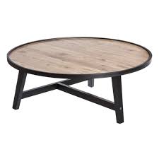Petite table basse design bois métal winel. Table Basse Ronde 90 Cm En Bois Et Metal Maeva