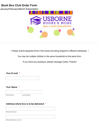 Books club application form (adobe pdf file). Book Box Club Order Form Template Jotform