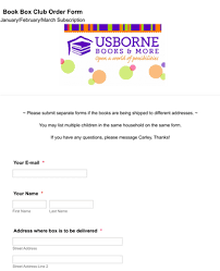 We created this template to help you set up your form in just a few clicks. Book Box Club Order Form Template Jotform