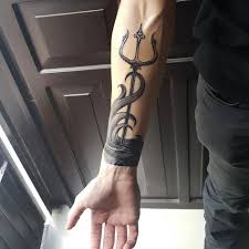 Trident And Waves By Osiris Banuelos At Blue Arms Tattoo In Guadalajara Mexico Two Years Ago When I Got It Tat In 2020 Trident Tattoo Poseidon Tattoo Greek Tattoos
