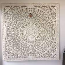 Square Carved Timber Head Board Wall Panel 1717 Wooden Wall Art Panels Wooden Wall Art Headboard Wall