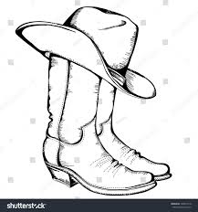 Wild west set collection icons in cartoon, flat, monochrome style bitmap symbol stock illustration web. Easy Cowboy Boots And Hat Drawing Novocom Top