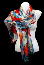The is stretched around sturdy wooden stretcher bars, creating a dramatic piece that won't require a frame. Claude Monet Scarf Tulips