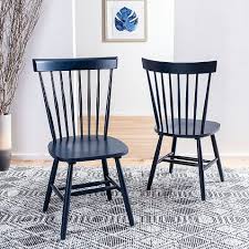 Safavieh Parker Dining Chairs In Navy Set Of 2 Bed Bath Beyond In 2020 Solid Wood Dining Chairs Spindle Dining Chair Dining Chairs
