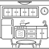 In addition, there are equipment cabinets, such as tall cabinets for a refrigerator or an oven, sink and hob cabinets; 1