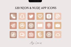 Neon Nude Ios 14 App Icons Beige Creative Market Because now you can create custom app icons with the shortcuts app. neon nude ios 14 app icons beige