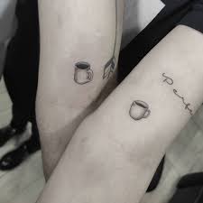 We say just go for it! Matching Tattoo Couple Tattoo Coffee Tattoo Mug Tattoo Xandos Tattoo Para Agendamentos E Orcamentos Whatsapp Cup Tattoo Coffee Cup Tattoo Tattoos