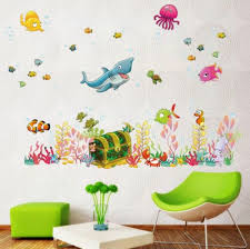The image features a face with bright red lips that pop out. Buy Sea Life Submarine World Fish Shark Children Boygirl Wall Stickers Decor Uk Online In Kuwait 361546337154