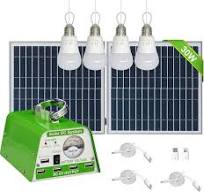 Solar Lights for Inside, 4 Bulbs Solar Shed Lights with On Off Switch, 30W  Solar Panel Kit 115WH Backup Battery with Phone Charger, AC to DC Adapter,  ...