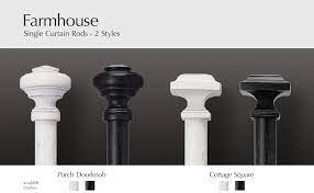 Rated 5 out of 5 stars. Amazon Com Mode Farmhouse Collection Single Curtain Rod Set With Porch Doorknob Finials 36 To 72 In Black Home Kitchen