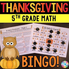 Check spelling or type a new query. 5th Grade Thanksgiving Activity 5th Grade Thanksgiving Math Bingo Game