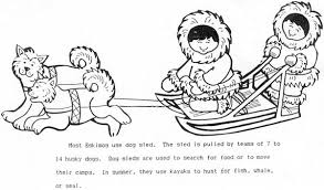 Free dog sled coloring page printable coloring worksheets for 2nd grade students. Inuit And Their Husky Dogs Coloring Page Coloring Sky