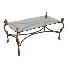 There are minor scuffs and wear to newly polish. Decorative Horse Head Legs Cast Iron And Glass Top Cocktail Coffee Table Coffee Table Horse Head Top Cocktails