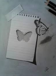 3d butterfly drawing with soft pastels which is very easy and quick 3d trick art. 3d Butterfly Drawings In Pencil