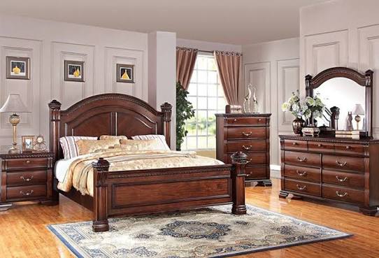 Isabella Cherry 5 PC King Bedroom Set - Badcock Furniture | Badcock & More