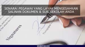 Tandatangan tanpa cop serta maklumat jawatan adalah tidak dibenarkan atau diterima. Senarai Pegawai Yang Layak Mengesahkan Salinan Dokumen Sijil Sekolah Anda Edu Bestari