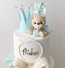 Joyypop 1st birthday boy decorations 66pcs blue 1st birthday decorations for boy with 12 months photo banner, 1st birthday baby crown, one cake topper, 1st birthday highchair banner. Ana S Cake Studio Op Instagram Christening Cake For Little Aidan Boys 1st Birthday Cake Baby First Birthday Cake Baby Boy Birthday Cake