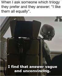 I Find That Answer Vague And Unconvincing Star Wars Humor Star Wars Memes Funny Star Wars Memes
