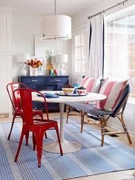 Find curated images that will help you create the ultimate dining room. Here Are The Best Ways To Decorate With Red White And Blue Year Round In 2020 Blue Living Room Red Dining Room Red White Blue Decorations