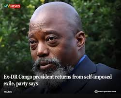 Former Democratic Republic of Congo President Joseph Kabila is back in the  country for the first time in two years, having arrived in the rebel-held  eastern city of Goma, spokespersons for the