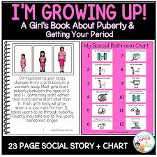 social story im growing up girls puberty period book digital download