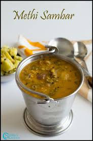 Methi Leaves Sambar Vendhaya Keerai Sambar Recipe Methi Recipes Methi Leaf Food