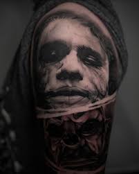 JOKER!!! Finished this Joker half sleeve today!! Thank you Philip for  asking me to do this! The first portrait is fully healed 👍🏻 Sponsored by:  @stencilstuff #tattoos #jokertattoo #blackandgreytattoo #tattooartist  #tattoo #