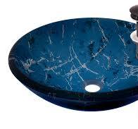 Novatto TID-269ORB MARMO Glass Vessel Bathroom Sink Set - Oil Rubbed Bronze