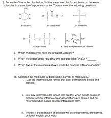 Introduction to organic nomenclature and intro to intermolecular forces pogil answers. For Each Of The Molecules Below List The Chegg Com