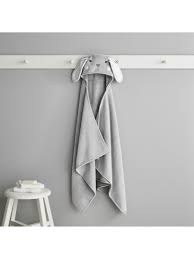 Pottery Barn Kids Bunny Critter Hooded Bath Towel Grey
