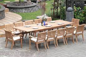 Create an expansive outdoor dining experience with our incredible array of dining tables that are large enough to seat 10 or more! Teak Dining Set 12 Seater 13 Pc Large 117 Rectangle Table And 12 Stacking Arbor Arm Chairs Outdoor Patio Grade A Teak Wood Wholesaleteak Wmdsabo Walmart Com Walmart Com