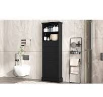 Modern Black Storage Cabinet 3 Drawers Adjustable Shelves Bathroom, Study &  Office Organizer Safe & Stylish