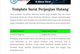 We are an agency set up by bank negara malaysia to help individuals take control of their financial situation and gain peace of mind that comes from the wise use of credit. Surat Perjanjian Hutang Contoh Dan Penjelasannya Hukum Line