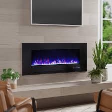 Simply press the touch screen or the buttons on the remote to control and monitor temperature, the timer setting, log fuel, heat, flame intensity and quick power on/off. Electric Fireplaces Basics Wall Mounted Recessed Electric Fireplace Black 42 Inch Heating Cooling Air Quality