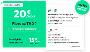 Red by sfr sort l'artillerie lourde en proposant à ses nouveaux clients un forfait mobile 20 go pour seulement 5 euros par mois. Fibre Red Box Options Debit Plus Et Appels A 20 Par Mois A Vie Sans Engagement