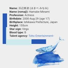 Minami hamabe (浜辺 美波 hamabe minami) adalah aktris film dan televisi jepang yang berada di bawah agensi toho entertainment. Minami Itsminaami Twitter