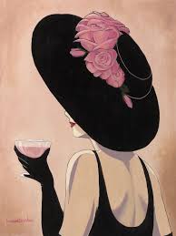 Lorraine Dell Woo Flirty Hat Fashion Art Illustration Drawings Art