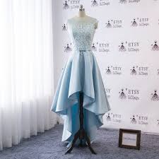 Simple Wedding Dress Long Blue Bridal Gown White Lace Wedding Gown Sleeveless Prom Ball Gown High Low Satin Skirt Bridal Dress Corset Design Ball Dresses Wedding Dresses Simple Wedding Dresses Unique