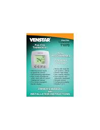 Press and hold the mode button to lock or unlocked the thermostat buttons. Venstar T1070 Manual Manualzz