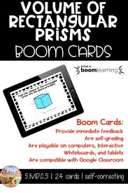 Boom Cards For Finding The Volume Of Rectangular Prisms Perfect For Fifth Grade Math Skills P Math Skills Practice Upper Elementary Math Elementary Task Cards