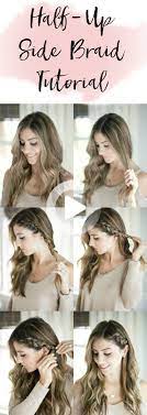 Beauty Half Up Side Braid Hair Tutorial Side Braid Hairstyles Hair Styles Easy Braids