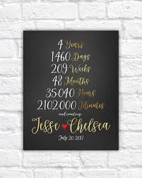 Gold or gold plated items are the most obvious choice and there are a number of options. 4 Year Anniversary 4th Anniversary Gift Ideas Married For 4 Years Together Gift For Wife Husband Friends Anniversary Party Wf564 In 2021 4th Anniversary Gifts 1 Year Anniversary Gifts Year Anniversary Gifts