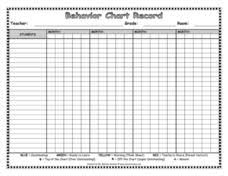 Behavior Chart Record Printables Template For Kindergarten