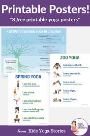 fun and easy yoga poses for kids printable posters pin