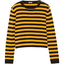 Black And Yellow Sweater Miu Miu Striped Wool Blend Sweater Yellow Striped Shirt Sweaters Wool Blend Sweater
