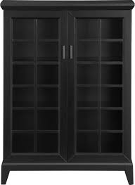 Black Bookshelf With Glass Doors Kitchen Islands Carts Glass Cabinet Doors Storage Cabinets Black Media Cabinet