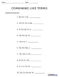 Algebra Problem Solver In 2020 Combining Like Terms Like Terms Algebra Worksheets
