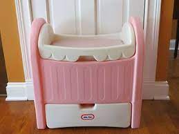 vintage little tikes pink doll size crib changing table storage box nice baby doll changing table doll changing table little tikes