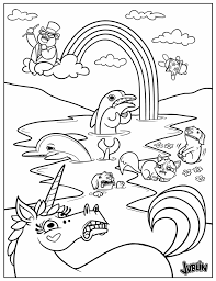 Unicorn and rainbow there is plenty of coloring to be done in this picture of a feisty unicorn above the clouds with a magical rainbow in the background. Animals Unicorn And Rainbow Coloring Page Printable
