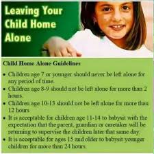 Age Appropriate Stay At Home Alone Chart With Times Kids House Home Alone Kids Learning